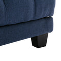 Coolmore Multifunctional Living Room Leisure Chaise Lounge Barry Tufted Comfy Armchair Wireless Charging, Smooth Reclining Backrest & Lumbar Pillow For Home Apartment Navy Linen Navy Foam Linen