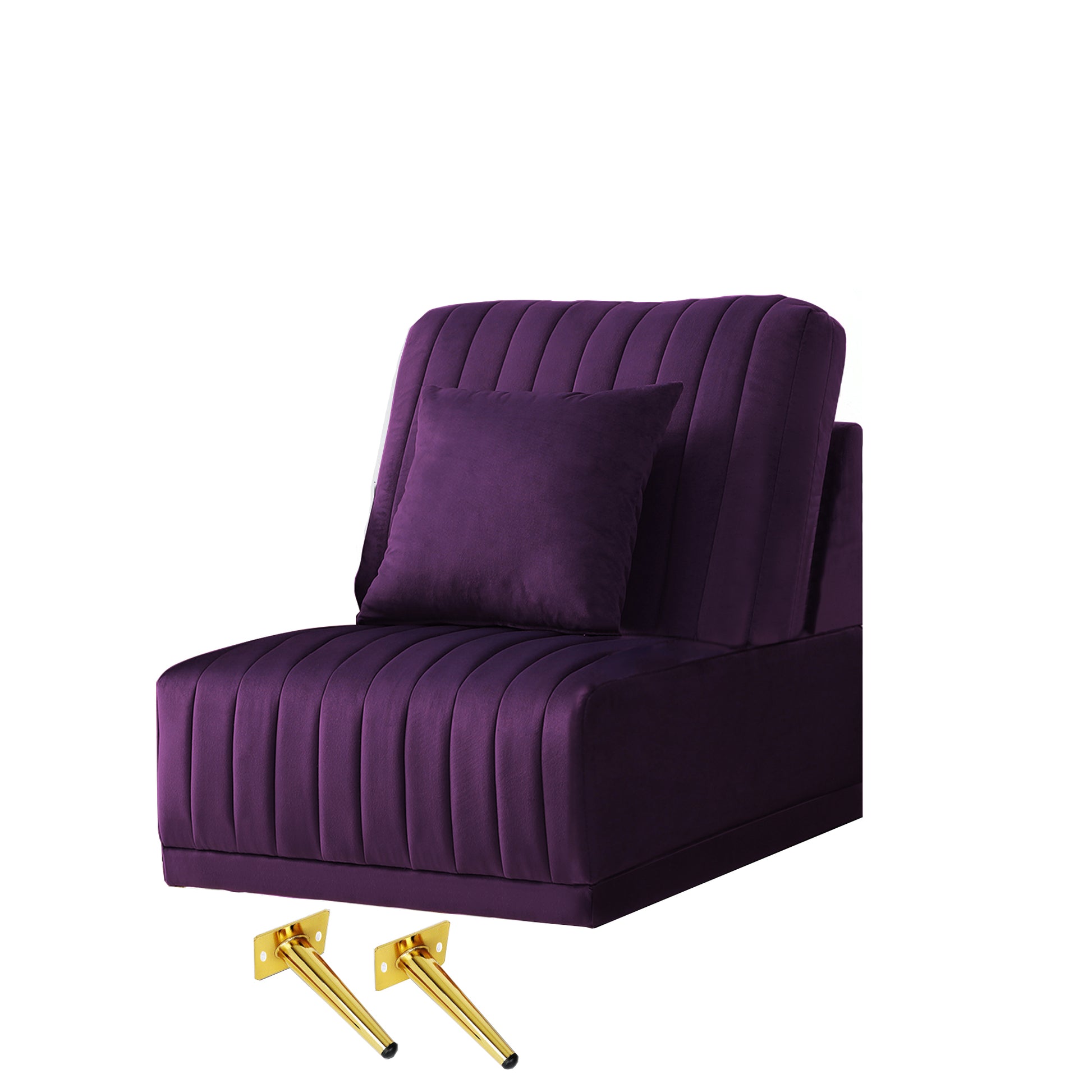 Purple Sofa Without Armrests, Not Sold Separately, Needs To Be Combined With Other Parts Or Multiple Seats. Purple Foam Velvet