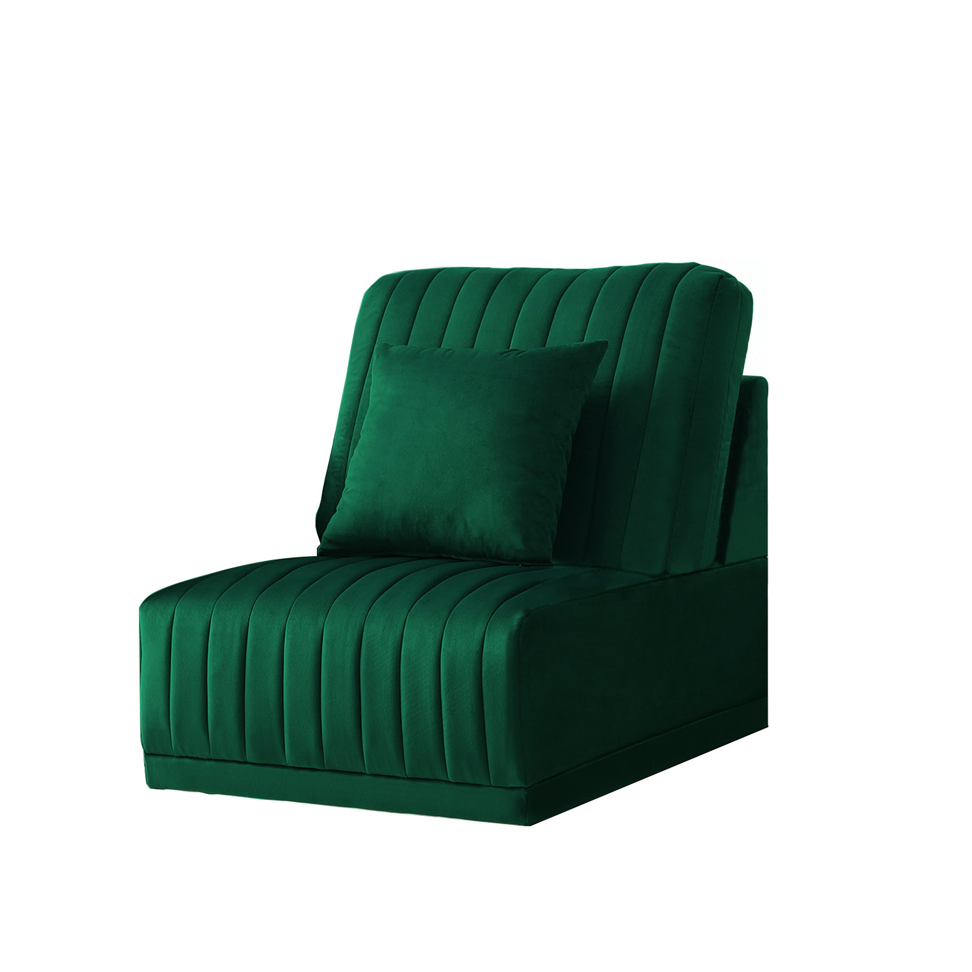 The green sofa without armrests is not sold separately green-foam-velvet