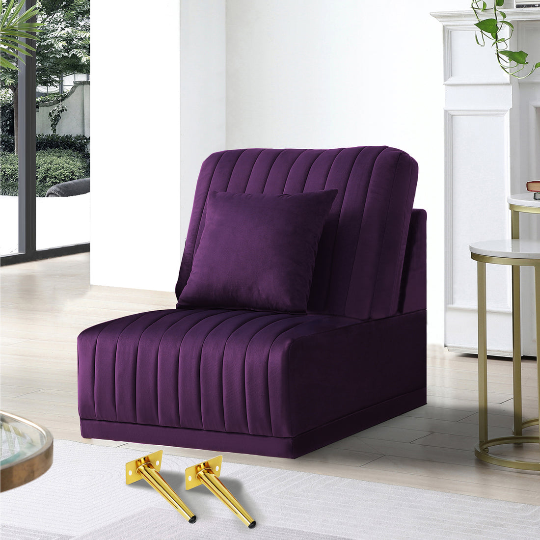 Purple Sofa Without Armrests, Not Sold Separately, Needs To Be Combined With Other Parts Or Multiple Seats. Purple Foam Velvet