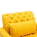 Coolmore Multifunctional Living Room Leisure Chaise Lounge Barry Tufted Comfy Armchair Wireless Charging, Smooth Reclining Backrest & Lumbar Pillow For Home Apartment Yellow Linen Yellow Foam Linen