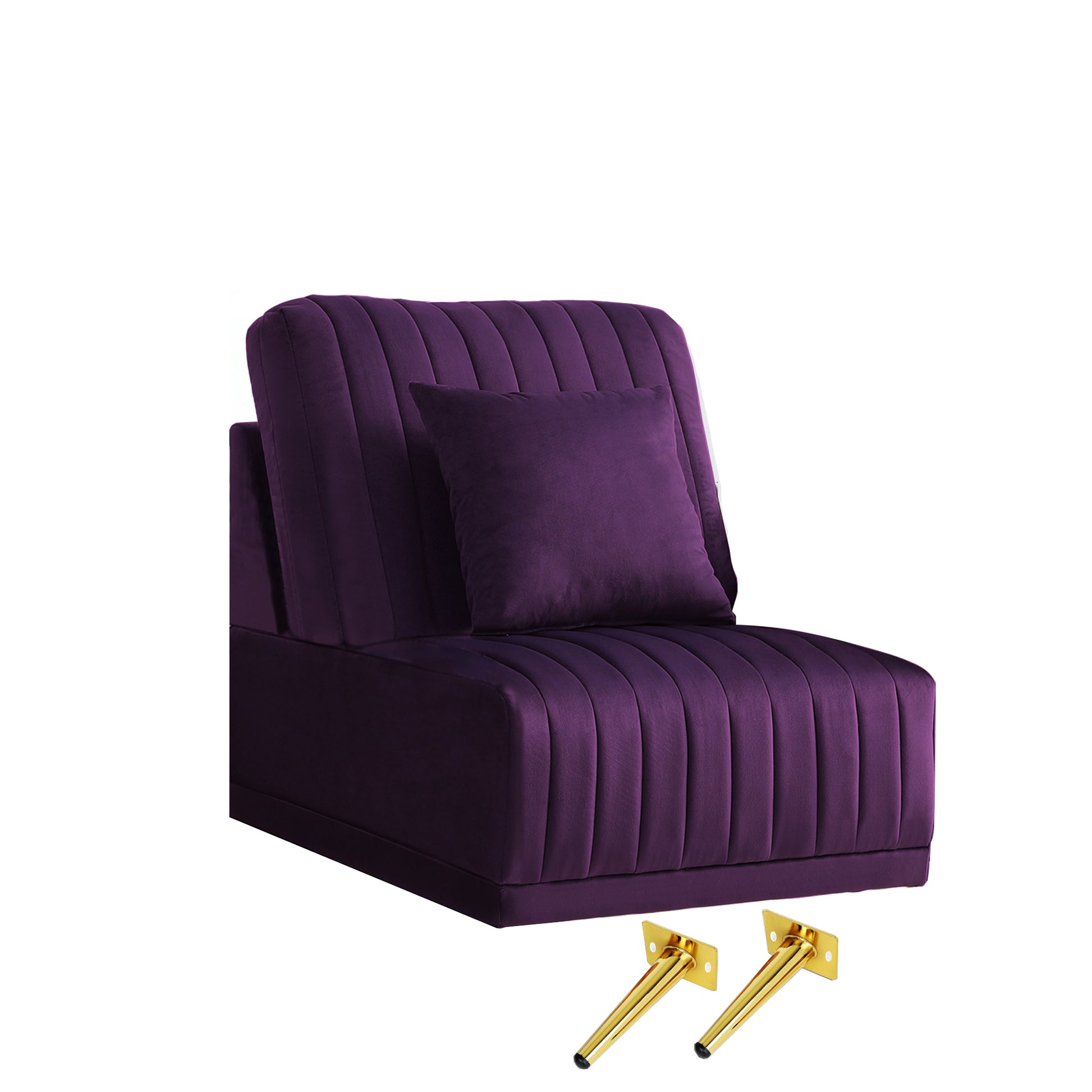 Purple Sofa Without Armrests, Not Sold Separately, Needs To Be Combined With Other Parts Or Multiple Seats. Purple Foam Velvet