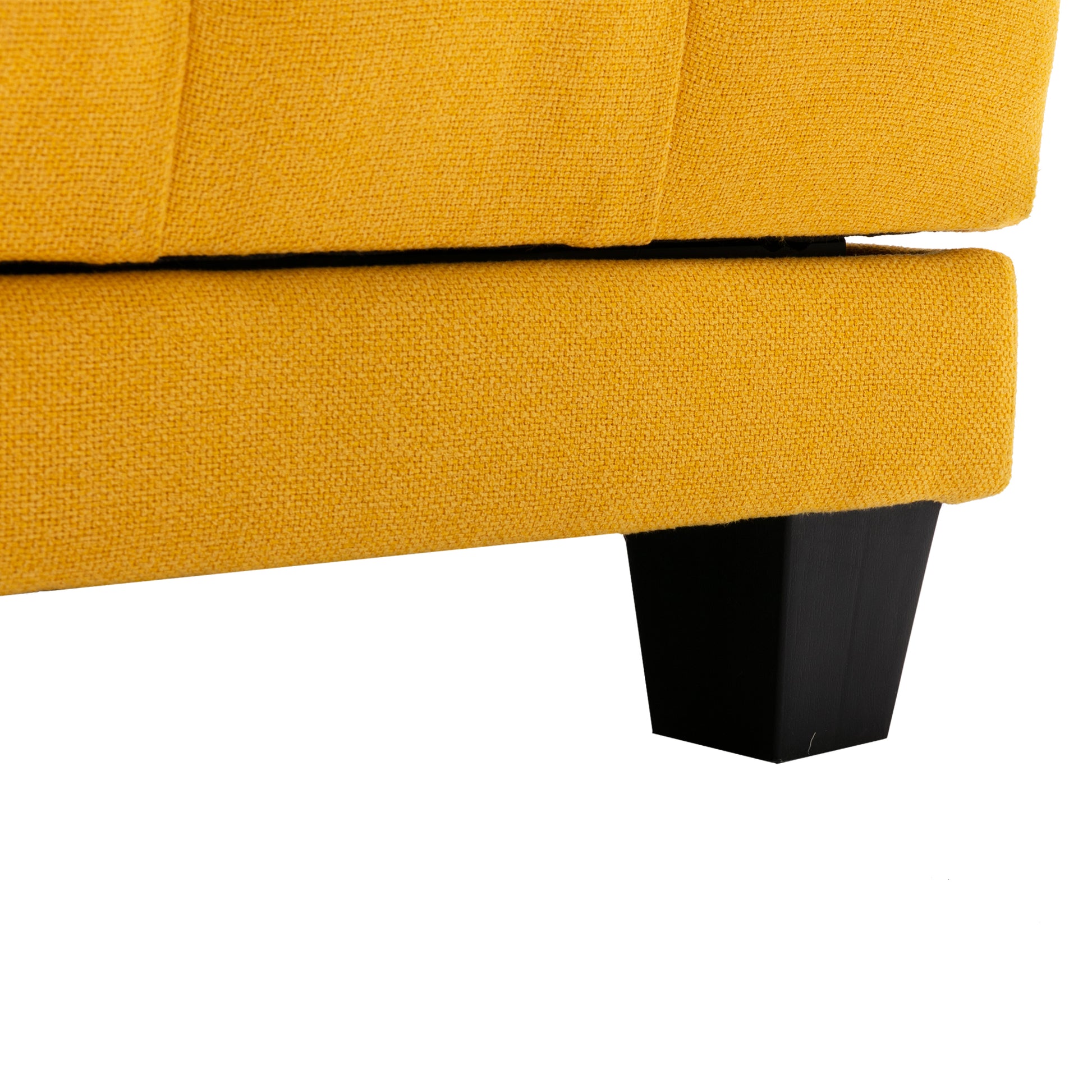 Coolmore Multifunctional Living Room Leisure Chaise Lounge Barry Tufted Comfy Armchair Wireless Charging, Smooth Reclining Backrest & Lumbar Pillow For Home Apartment Yellow Linen Yellow Foam Linen