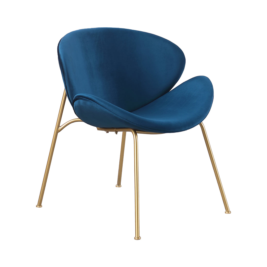 2 Chair 1 Carton Velvet Dining Chairs, Upholstered Living Room Chairs With Gold Metal Legs 6 Colors Blue Velvet