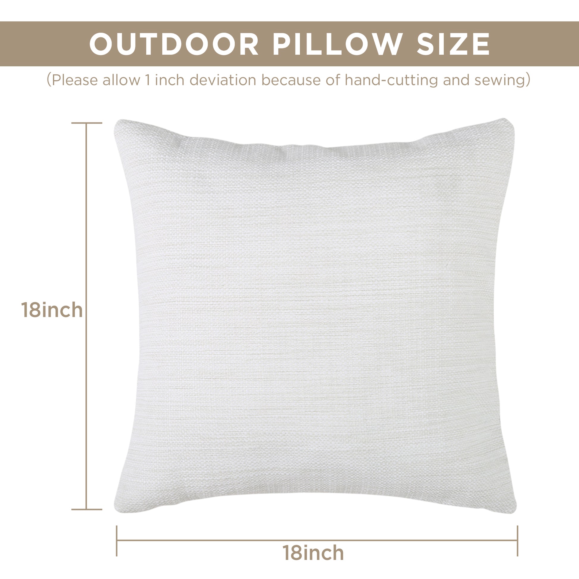 Pack Of 2 Outdoor Yarn Dyed Pillow, 18" x 18", White white-polyester