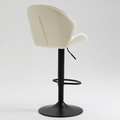 Bar Stools Set Of 2 Adjustable Barstools With Back And Footrest, Counter Height Bar Chairs For Kitchen, Pub Cream Cream Foam Fabric
