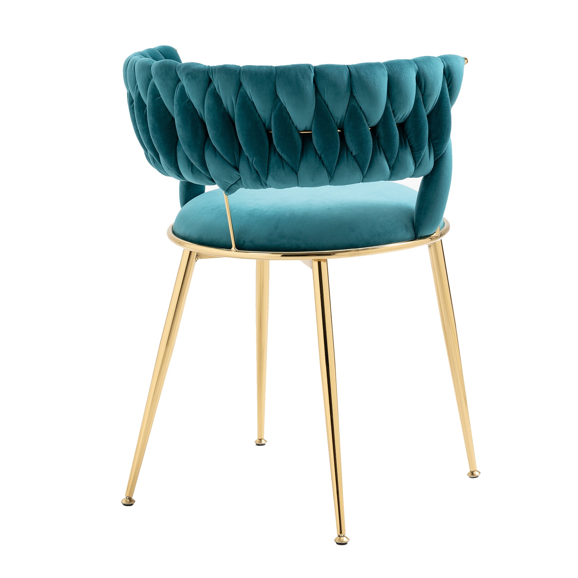 Coolmore Velvet Dining Chairs Set Of 2, Woven Upholstered Dining Chairs With Gold Metal Legs, Modern Accent Chairs For Living Room, Dining Room, Kitchen Teal Velvet Teal Foam Velvet