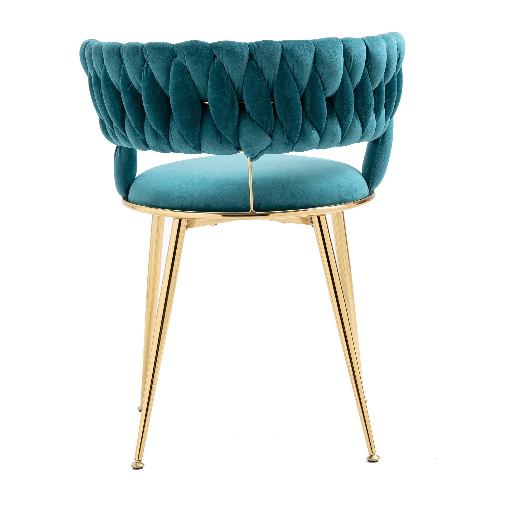 Coolmore Velvet Dining Chairs Set Of 2, Woven Upholstered Dining Chairs With Gold Metal Legs, Modern Accent Chairs For Living Room, Dining Room, Kitchen Teal Velvet Teal Foam Velvet