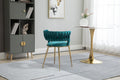 Coolmore Velvet Dining Chairs Set Of 2, Woven Upholstered Dining Chairs With Gold Metal Legs, Modern Accent Chairs For Living Room, Dining Room, Kitchen Teal Velvet Teal Foam Velvet