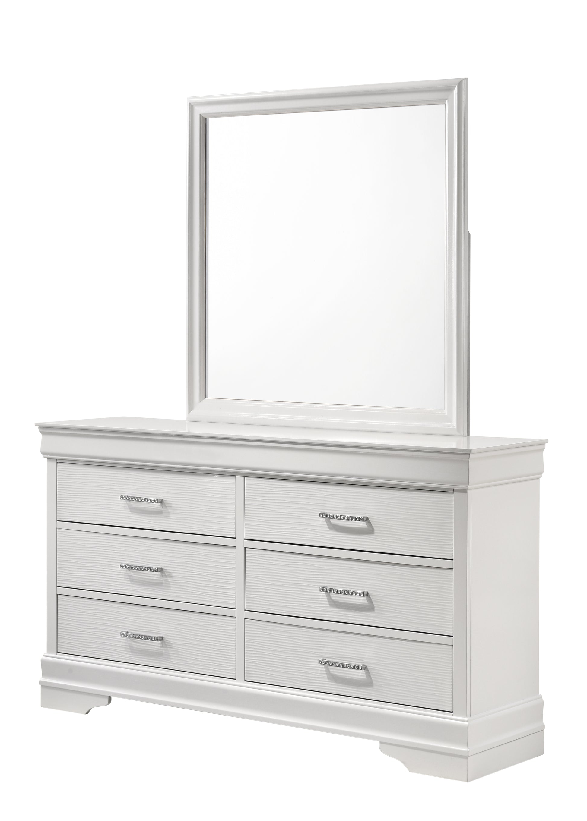 Modern Brooklyn 6 Drawer Dresser Made With Wood In White White Bedroom Modern Acacia Upholstered Wood