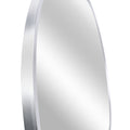 Silver 32 IN Metal Round mirror silver-classic-modern-mdf+glass-aluminium