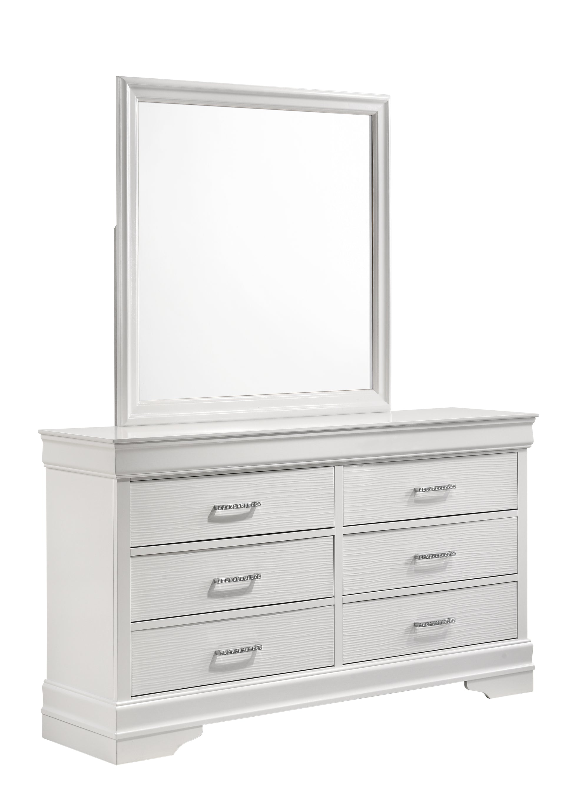 Queen 5 Pc Tufted Upholstery Led Bedroom Set Made With Wood In White Box Spring Required Queen White Wood 5 Piece Set Bedroom Bed Included,Chest Included,Dresser Included,Mirror Included,Nightstand