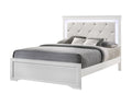 Brooklyn Queen 4 Piece Led Bedroom Set Made With Wood In White Box Spring Required Queen White Wood 4 Piece Set Bedroom Bed Included,Dresser Included,Mirror Included,Nightstand Included Modern Acacia Upholstered Polyester Tufted Wood