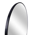 Black 32 IN Metal Round mirror black-classic-modern-mdf+glass-aluminium