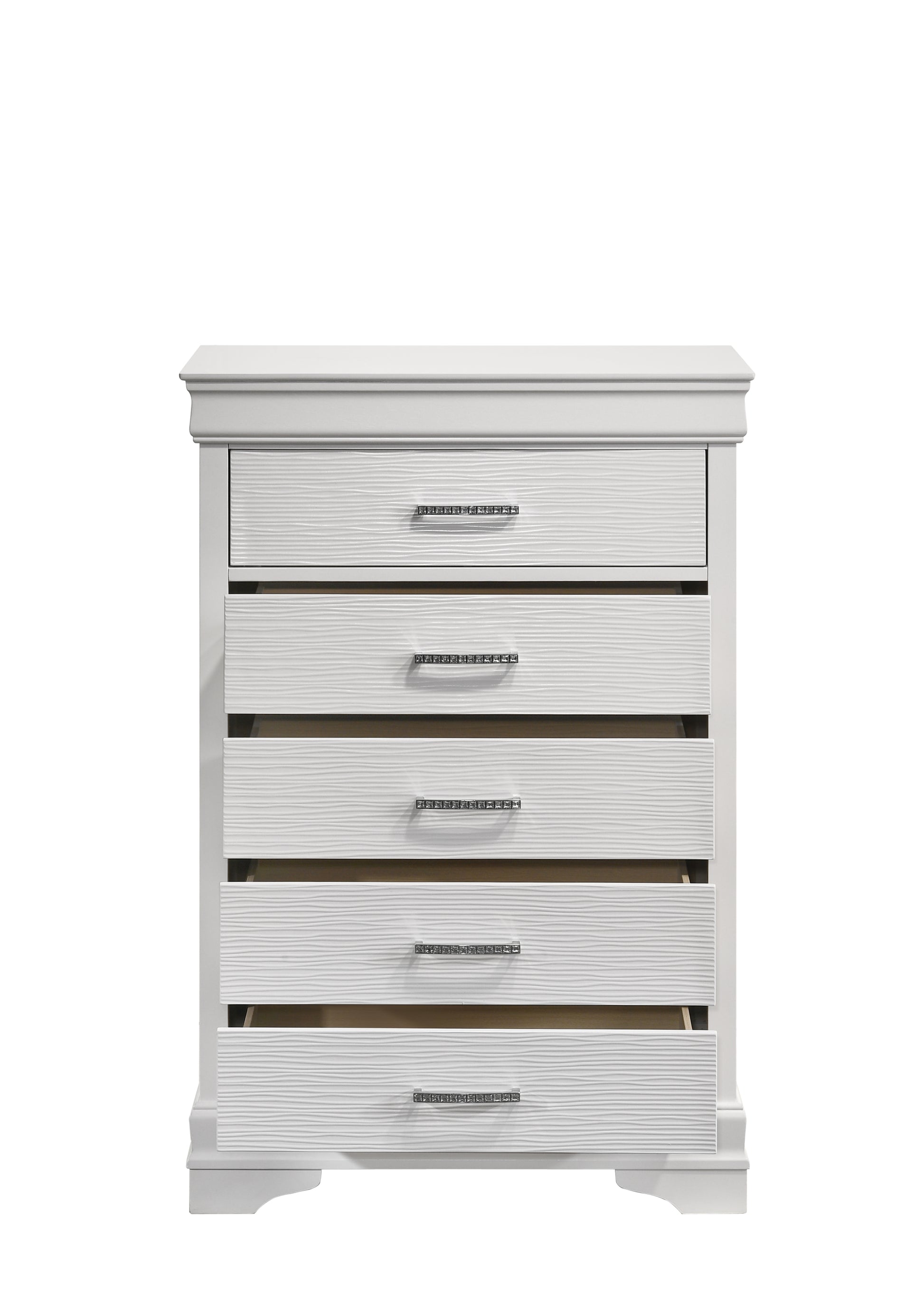 Modern Brooklyn 5 Drawers Chest Made With Wood In White White Bedroom Modern Acacia Upholstered Wood