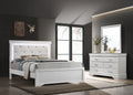 Queen 5 Pc Tufted Upholstery Led Bedroom Set Made With Wood In White Box Spring Required Queen White Wood 5 Piece Set Bedroom Bed Included,Chest Included,Dresser Included,Mirror Included,Nightstand