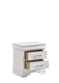 Brooklyn Modern Style 2 Drawer Nightstand Made With Wood In White White 2 Drawers Bedside Cabinet Bedroom Modern Acacia Drawers White Upholstered Wood