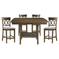 Light Oak Finish 1Pc Counter Height Table With Functional Lazy Susan And Display Shelf Wooden Dining Furniture Light Oak Dining Room Wood