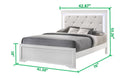 Brooklyn Twin 4 Piece Led Bedroom Set Made With Wood In White Box Spring Required Twin White Wood 4 Piece Set Bedroom Bed Included,Dresser Included,Mirror Included,Nightstand Included Modern Acacia Upholstered Polyester Tufted Wood