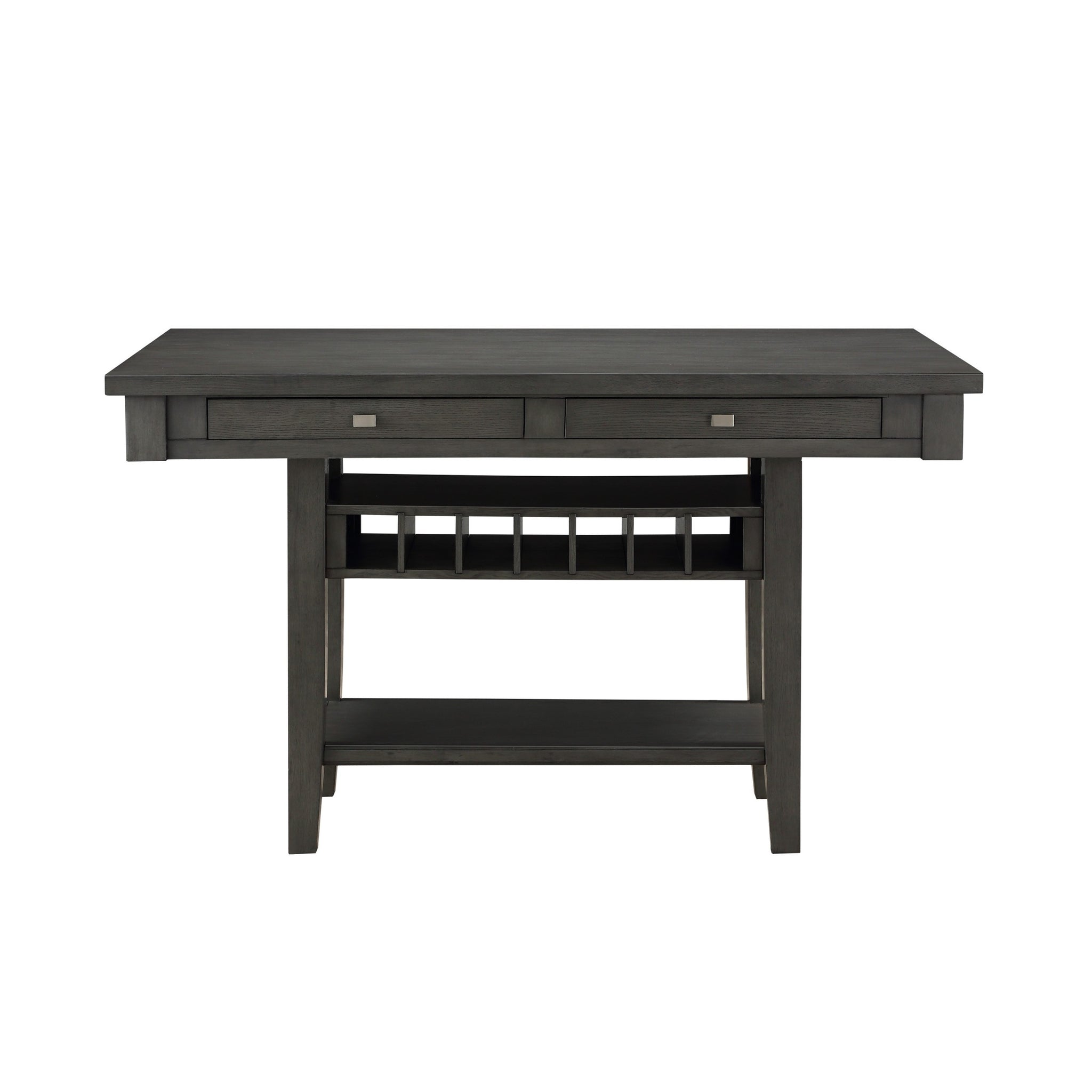 Transitional Gray Finish 1pc Counter Height Table with gray-dining room-transitional-wood