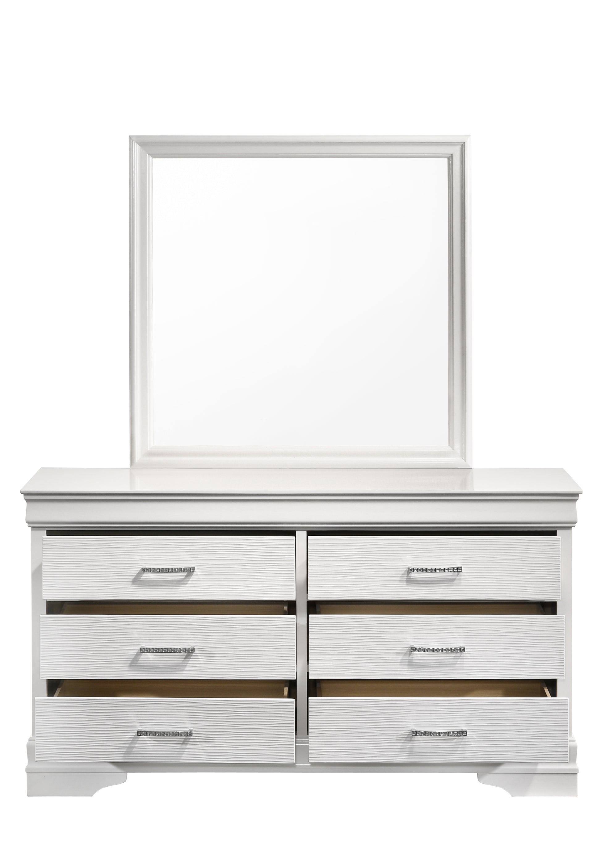 Modern Brooklyn 6 Drawer Dresser Made With Wood In White White Bedroom Modern Acacia Upholstered Wood