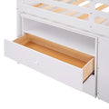 Loft Bed Low Study Twin Size Loft Bed With Storage Steps And Portable,Desk,White Old Sku: Lt000101Aak White Solid Wood