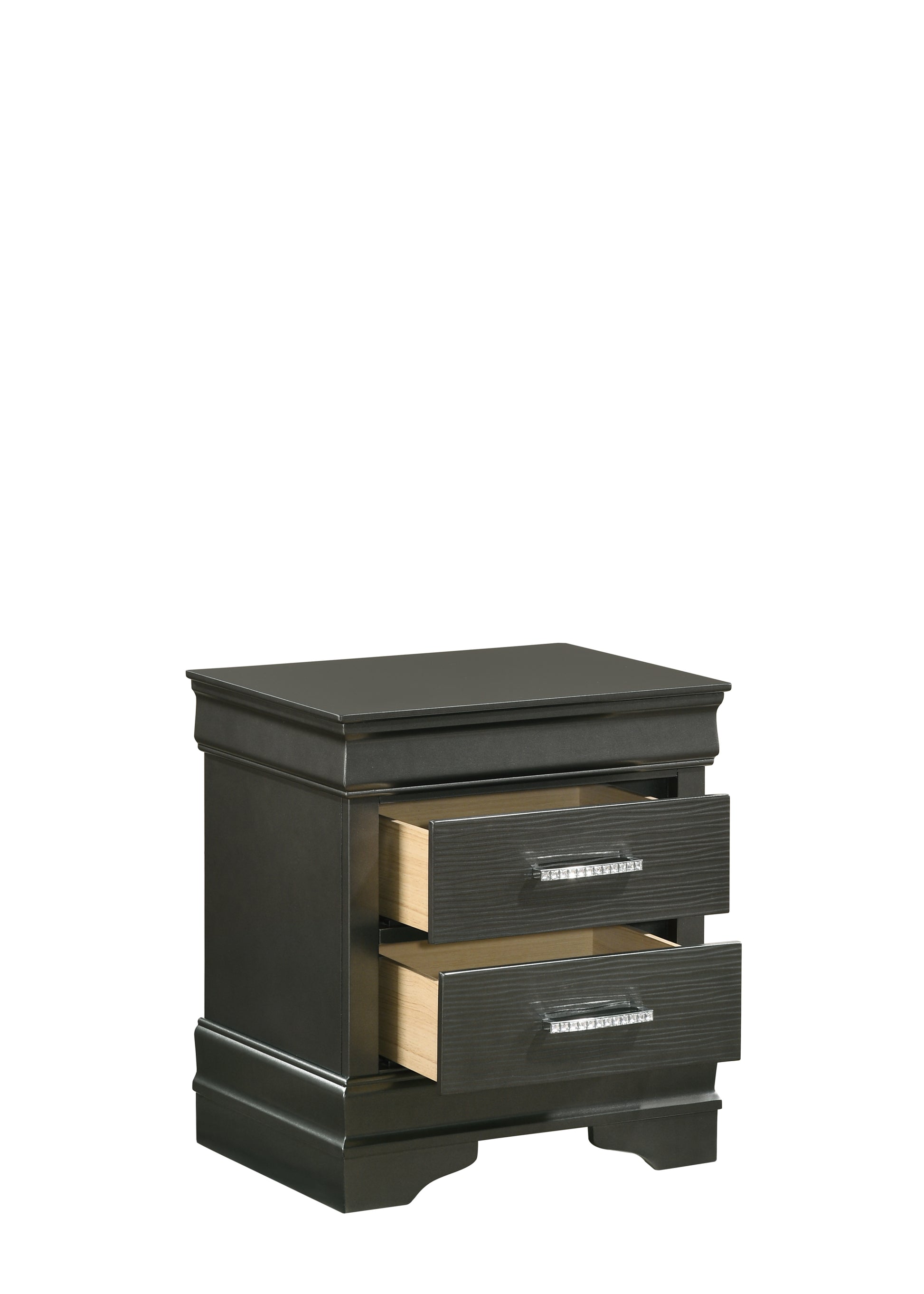 Brooklyn Modern Style Nightstand Made With Wood In Gray Gray 2 Drawers Bedroom Modern Acacia Drawers Upholstered Wood