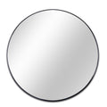 Black 32 IN Metal Round mirror black-classic-modern-mdf+glass-aluminium
