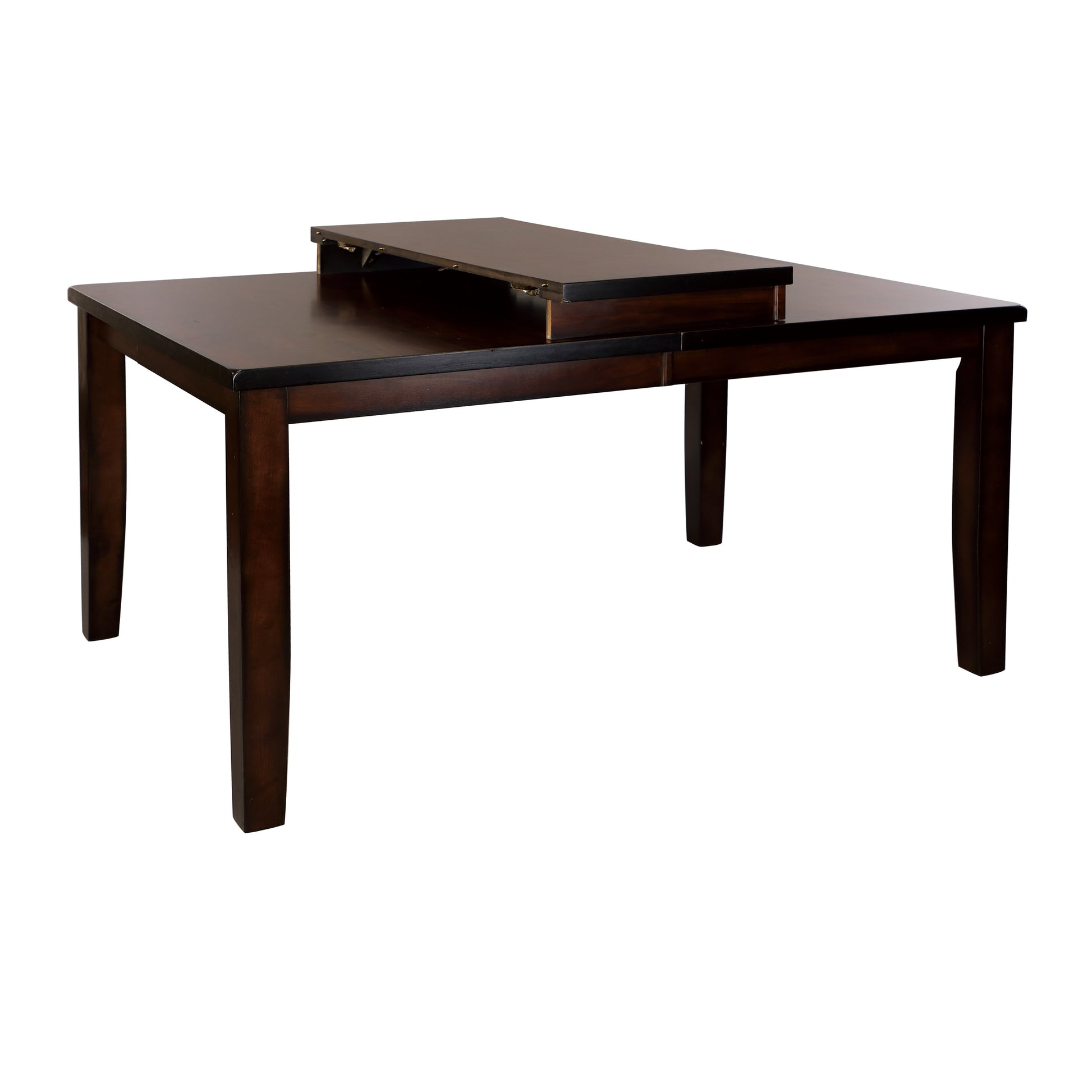 Cherry Finish Transitional 1Pc Dining Table With Extension Leaf Mango Veneer Wood Dining Furniture Cherry Dining Room Transitional Wood