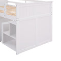 Loft Bed Low Study Twin Size Loft Bed With Storage Steps And Portable,Desk,White Old Sku: Lt000101Aak White Solid Wood