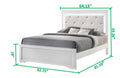 Queen 5 Pc Tufted Upholstery Led Bedroom Set Made With Wood In White Box Spring Required Queen White Wood 5 Piece Set Bedroom Bed Included,Chest Included,Dresser Included,Mirror Included,Nightstand