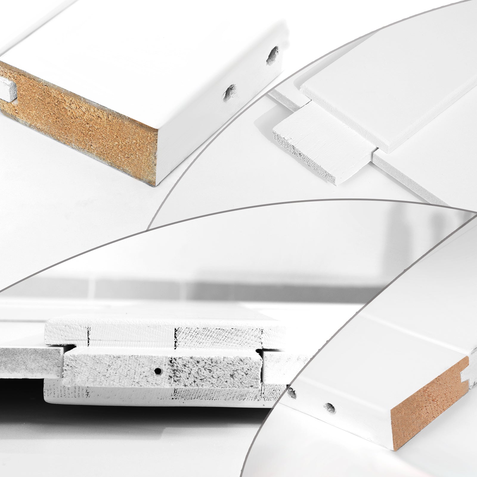 32" X 84" Five Grid Real Primed Door Slab, Diy Panel Door, Modern Interior Barn Door, Water Proof, Anti Deformation, Pre Drilled Ready To Assemble, Suitable For Pre Hung Door And Barn Door White Mdf