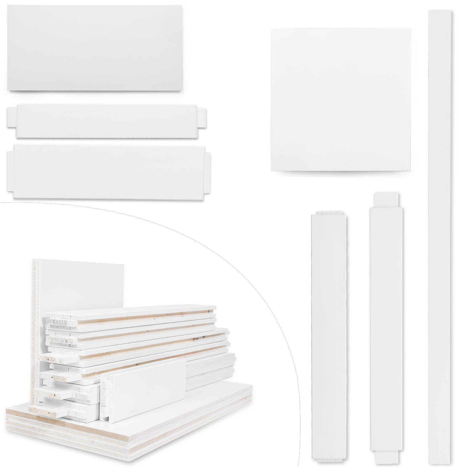 36" X 80" Five Panel Real Primed Door Slab, Diy Panel Door, Modern Interior Barn Door, Moisture Proof, Anti Deformation, Pre Drilled Ready To Assemble, Suitable For Pre Hung And Barn Door White Mdf