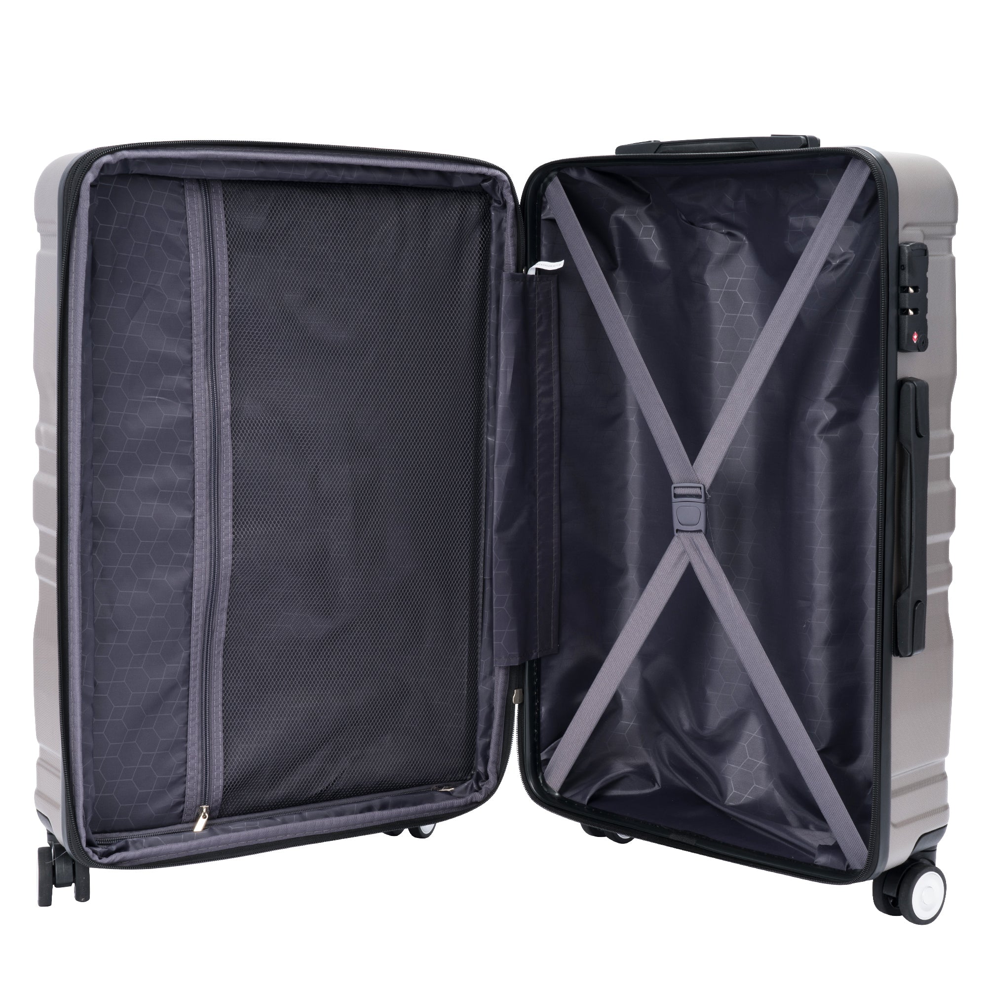 Luggage Sets Model Expandable ABS Hardshell 3pcs dark gray-abs