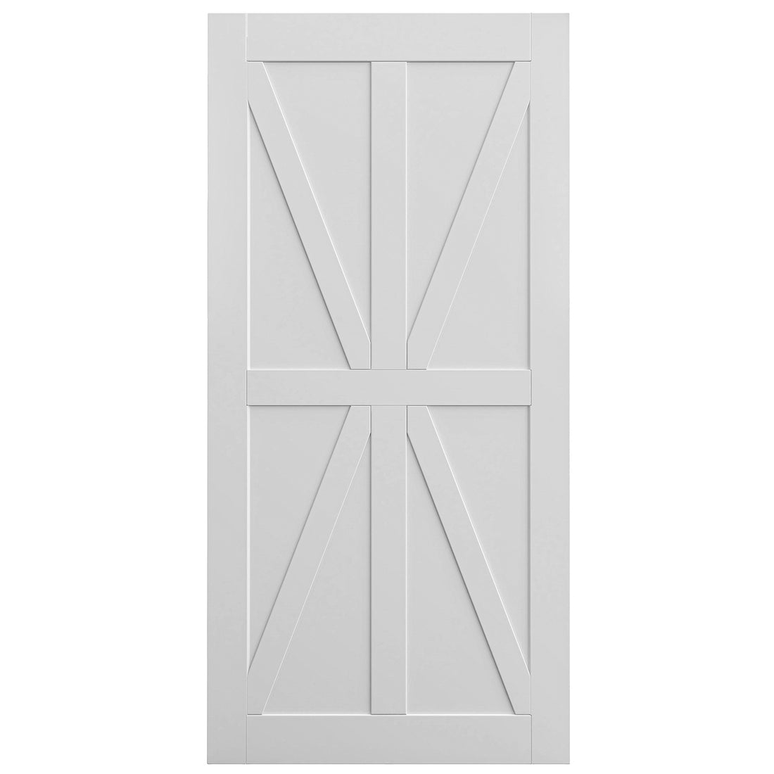 36" X 80" Star Style Real Primed Door Slab, Diy Panel Door, Modern Interior Barn Door, Moisture Proof, Anti Deformation, Pre Drilled Ready To Assemble, Suitable For Pre Hung And Barn Door White Mdf