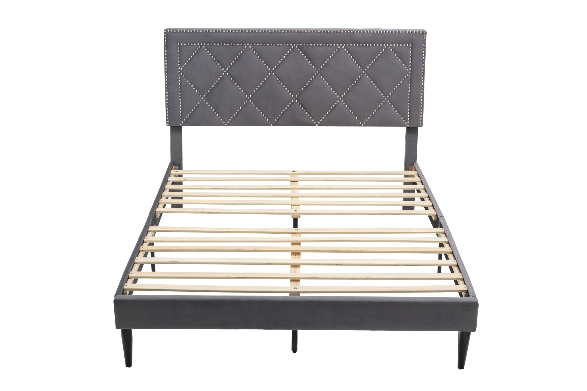 Modern Suede velvet Curved Upholstered Bed,