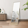 Gold 65 X 22 In Metal Stand Full Length Mirror Gold Classic Mdf Glass Aluminium