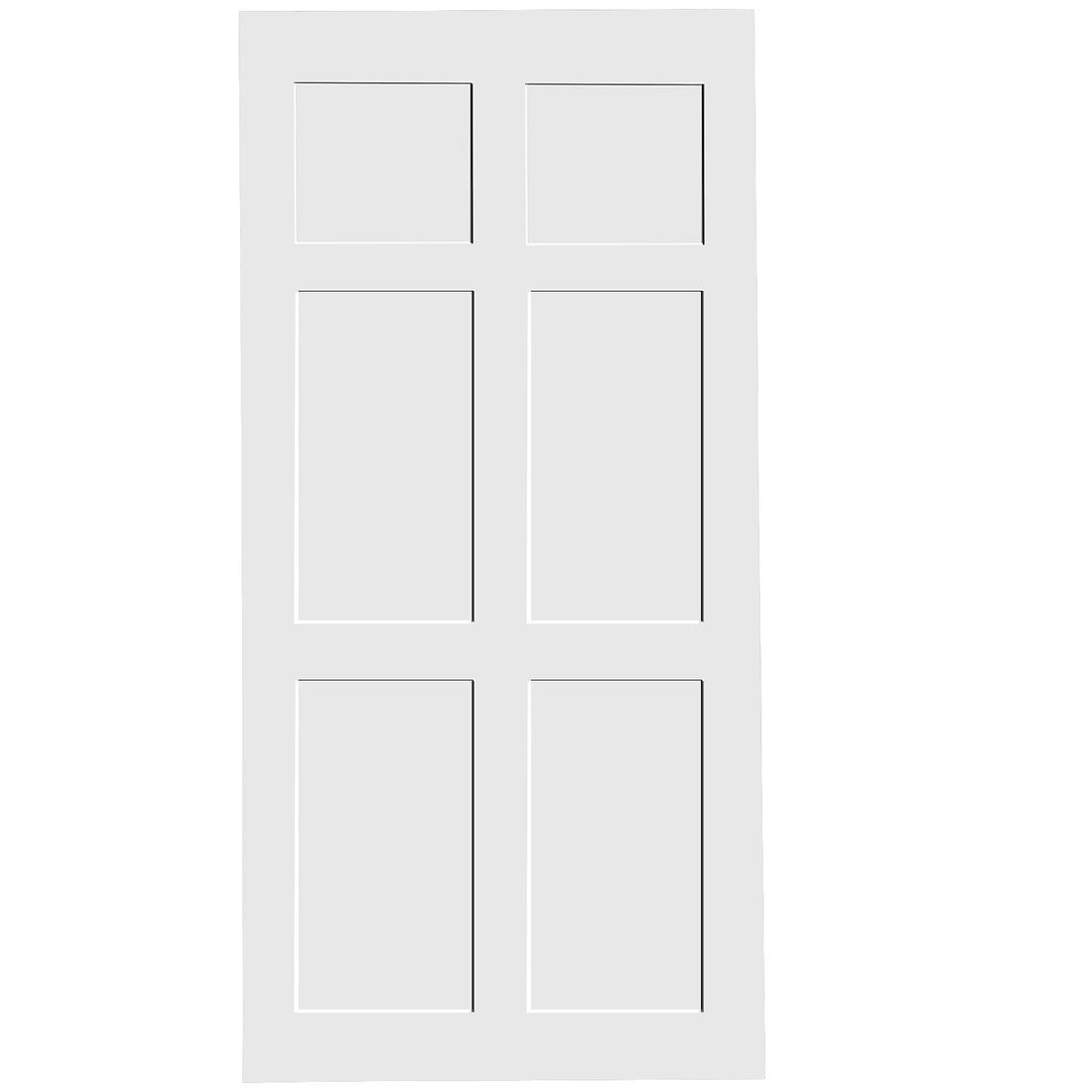 36" x 84" Six Panel Real Primed Door Slab white-mdf