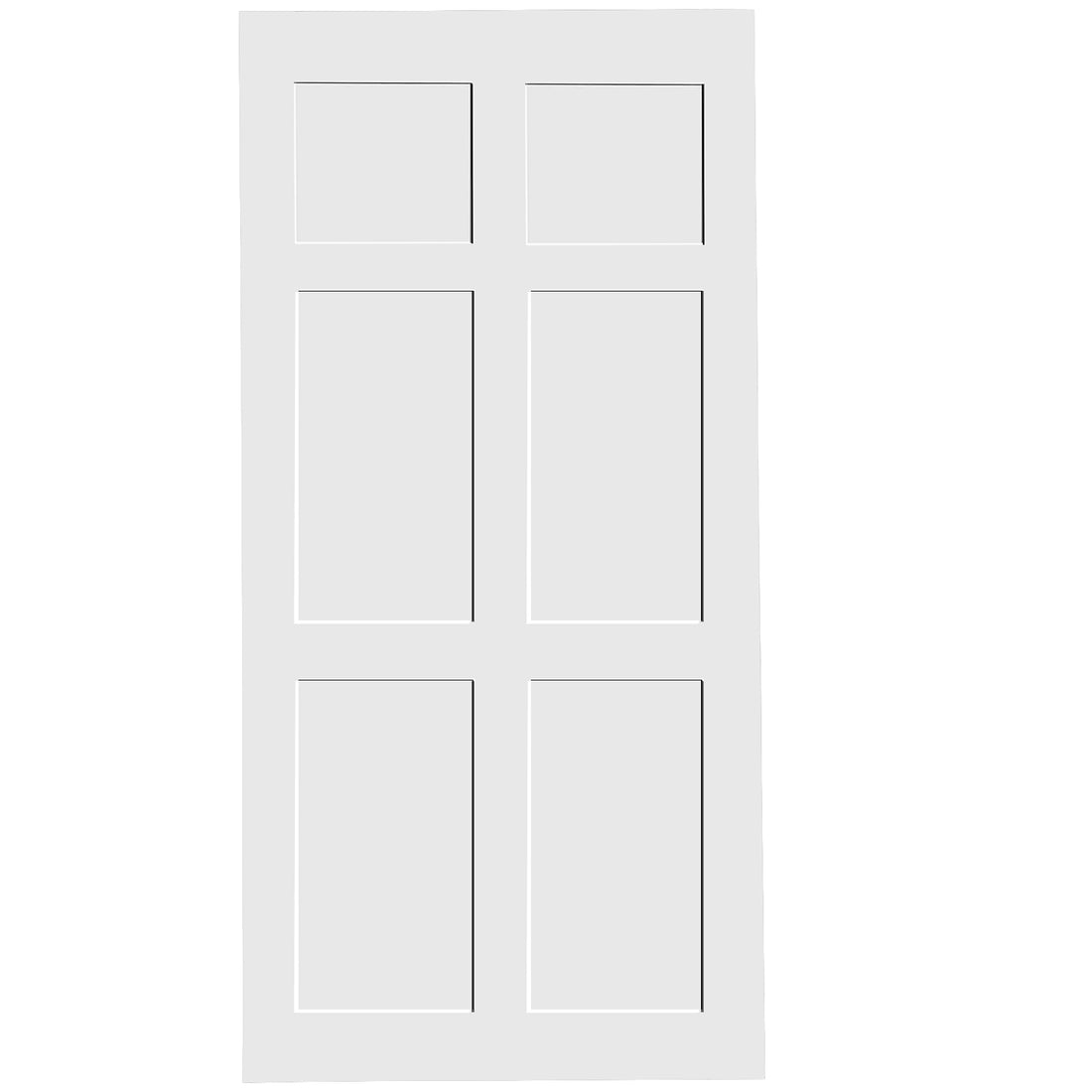 32" X 80" Six Panel Real Primed Door Slab, Diy Panel Door, Modern Interior Barn Door, Water Proof, Anti Deformation, Pre Drilled Ready To Assemble, Suitable For Pre Hung Door And Barn Door White Mdf