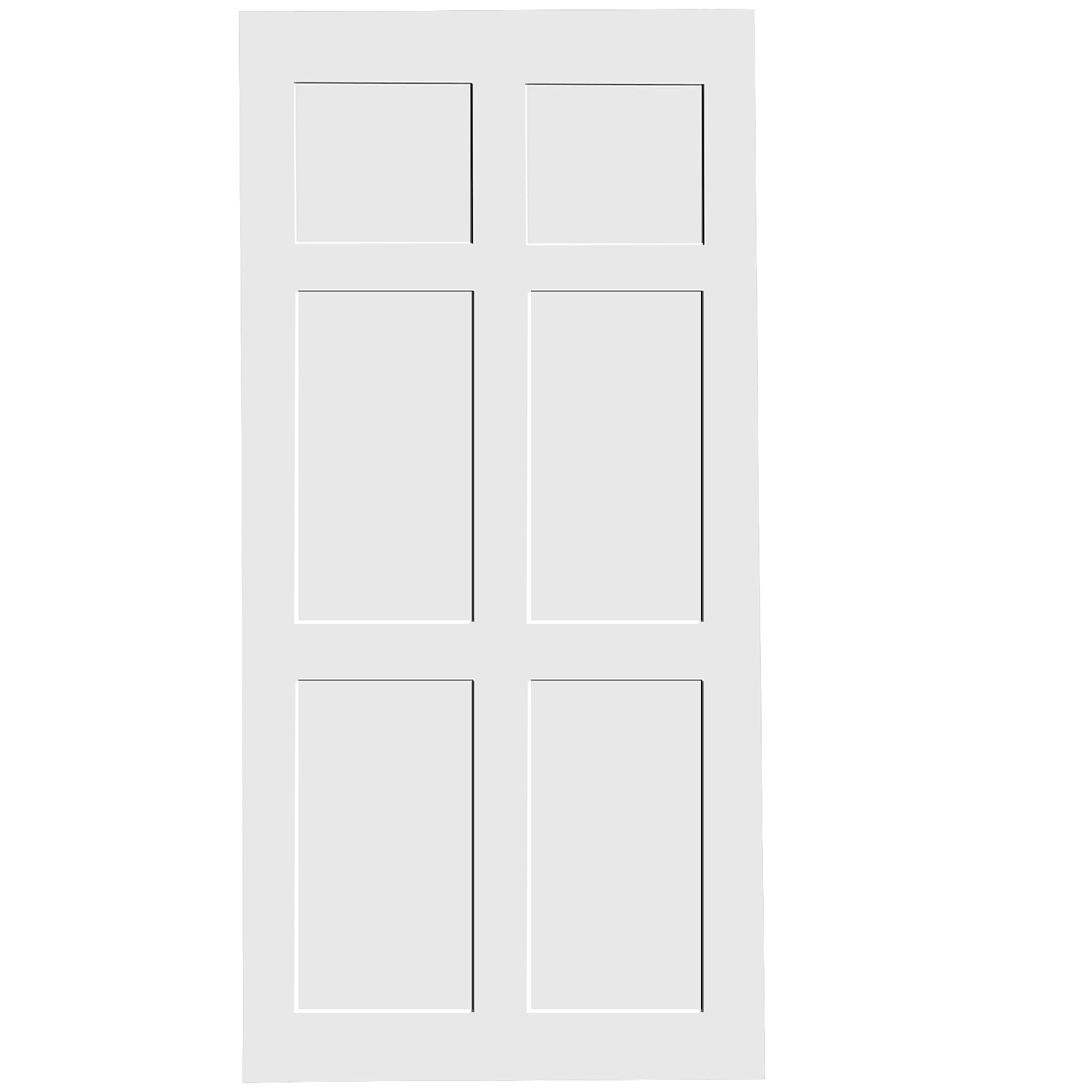 28" X 80" Six Paneled Real Primed Door Slab 6.6Ft Barn Door Sliding Hardware Adjustable Floor Guider Pull Handle, Diy Unfinished Paneled Door, Modern Interior Barn Door, Water Proof White Mdf