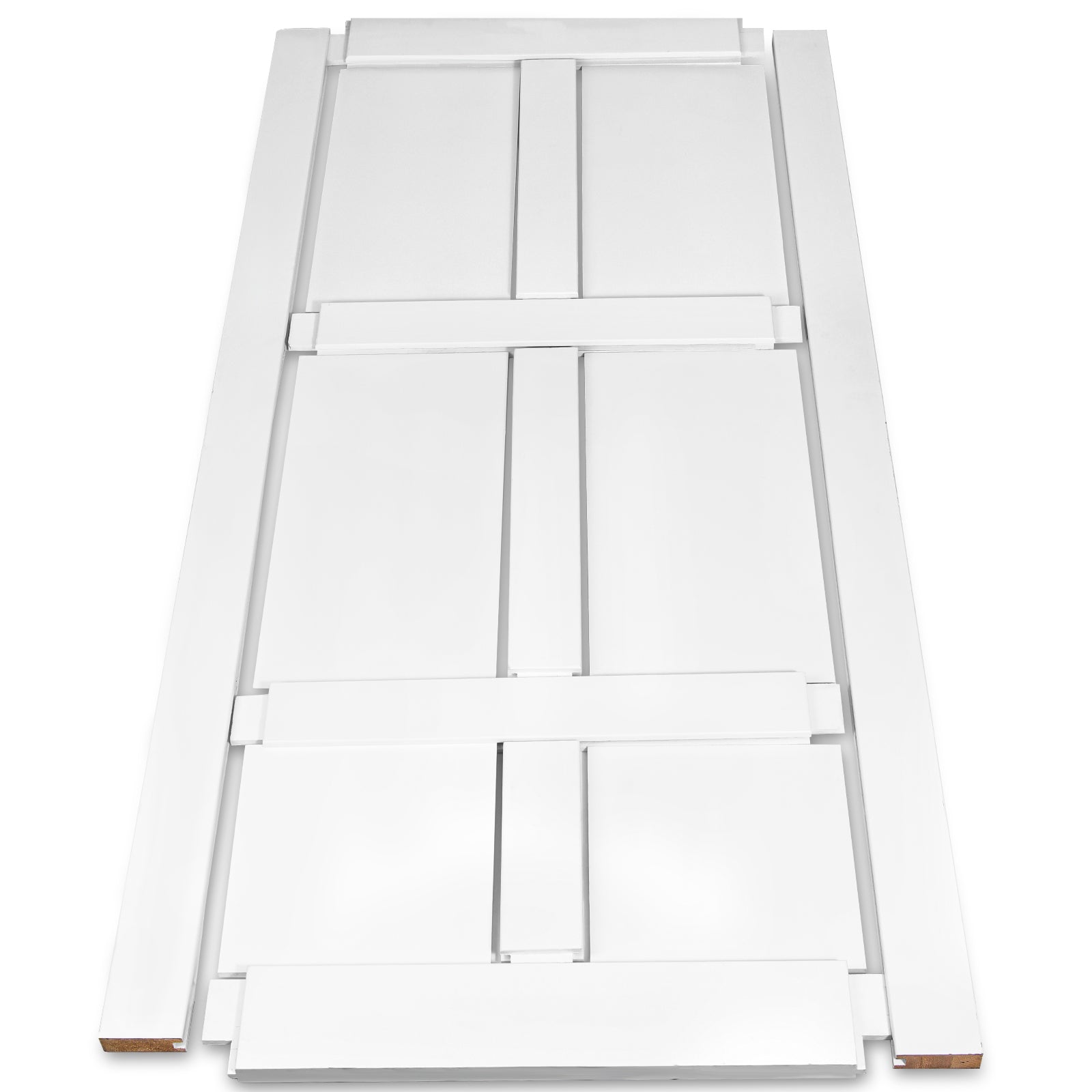 28" X 84" Six Paneled Real Primed Door Slab 6.6Ft Barn Door Sliding Hardware Adjustable Floor Guider Pull Handle, Diy Unfinished Paneled Door, Modern Interior Barn Door, Water Proof White Mdf