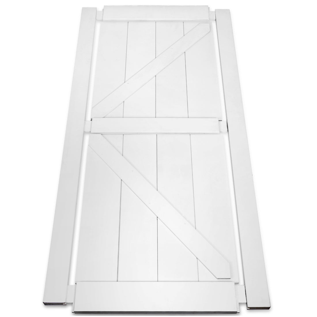 32" X 84" "K" Style Real Primed Door Slab, Diy Panel Door, Modern Interior Barn Door, Moisture Proof, Anti Deformation, Pre Drilled Ready To Assemble, Suitable For Pre Hung And Barn Door White Mdf