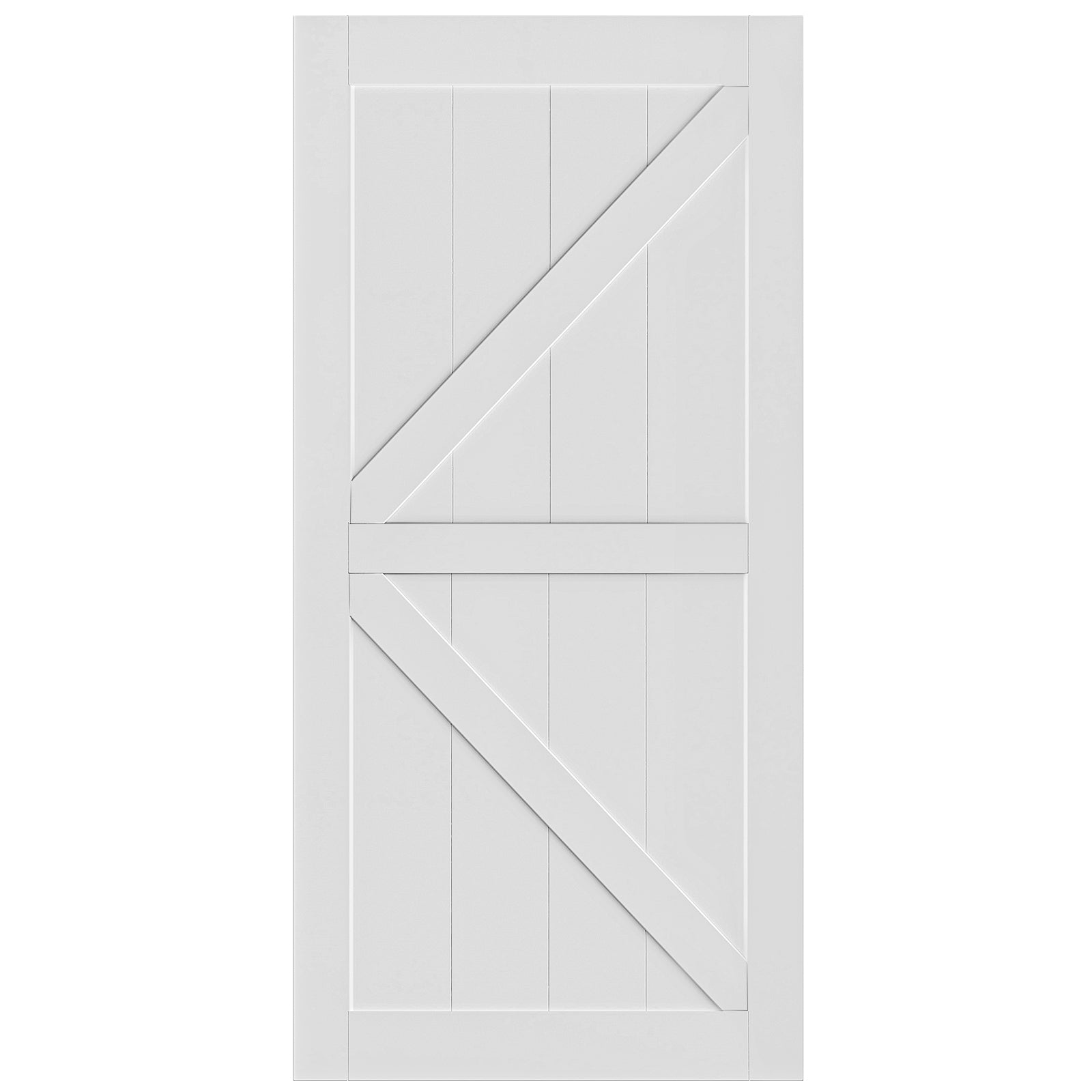 24" X 84" "K" Style Real Primed Door Slab, Diy Panel Door, Modern Interior Barn Door, Moisture Proof, Anti Deformation, Pre Drilled Ready To Assemble, Suitable For Pre Hung And Barn Door White Mdf