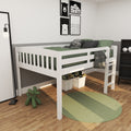 Elbruslow White Loft Bed With Storage, Space Saver Full Size Kids Loft Bed With Stairs For Toddlers Assembled In Sturdy Solid Wood, No Box Spring Needed. White Solid Wood