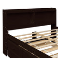 Full Bed With Bookcase,Twin Trundle,Drawers,Espresso Full Espresso Pine