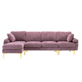 Coolmore U Shape Sectional Sofa With Ottomanreversible Sofa Couch For Living Room,Spacious Furniture,Durable Couch Removable And Machine Washable Cover Purple Velvet Purple Primary Living Space Foam Velvet 4 Seat