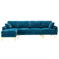 Coolmore U Shape Sectional Sofa With Ottomanreversible Sofa Couch For Living Room,Spacious Furniture,Durable Couch Removable And Machine Washable Cover Light Blue Velvet Light Blue Primary Living Space Foam Velvet 4 Seat