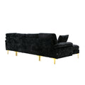 Coolmore U Shape Sectional Sofa With Ottomanreversible Sofa Couch For Living Room,Spacious Furniture,Durable Couch Removable And Machine Washable Cover Black Velvet Black Primary Living Space Foam Velvet 4 Seat