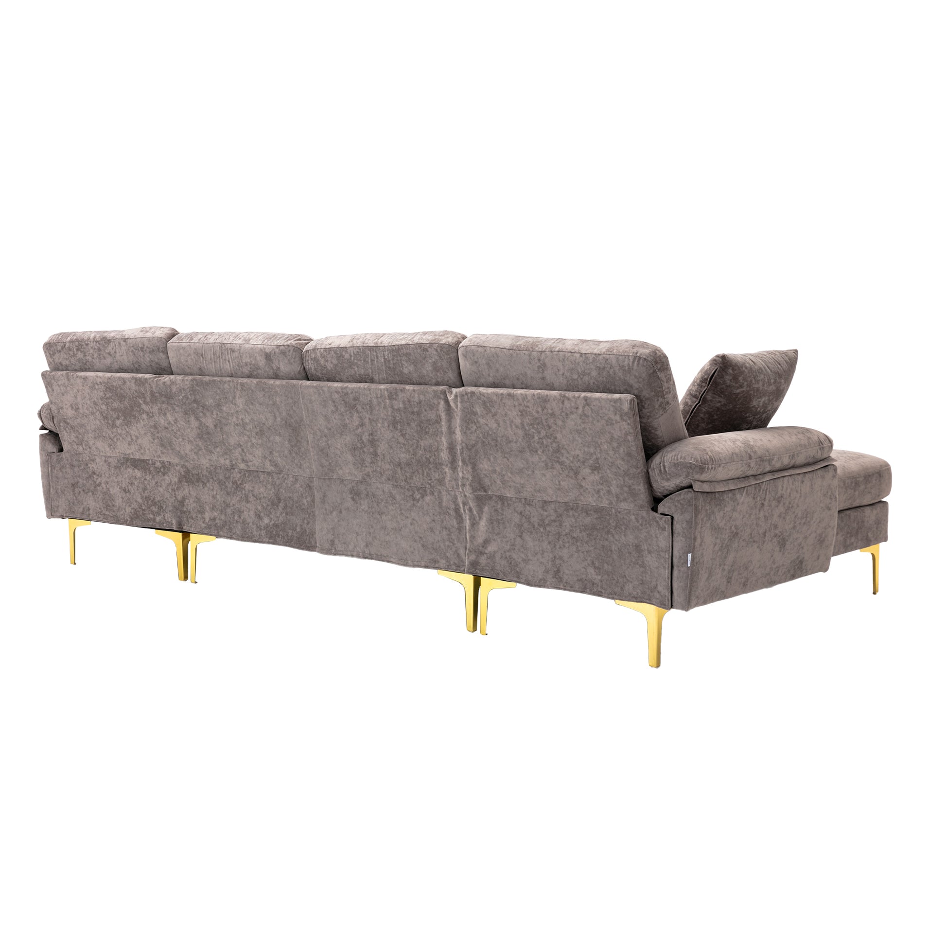 Coolmore U Shape Sectional Sofa With Ottomanreversible Sofa Couch For Living Room,Spacious Furniture,Durable Couch Removable And Machine Washable Cover Grey Velvet Grey Primary Living Space Foam Velvet 4 Seat