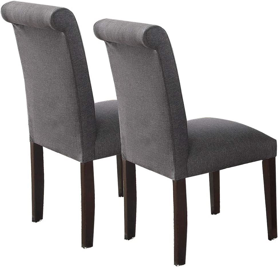 Contemporary Dining Table Blue Grey Polyfiber Upholstery 6X Side Chairs Cushion Seats 7Pc Dining Set Dining Room Furniture Upholstered Chair Wood Blue Grey Seats 6 Wood Dining Room 60 Inches Contemporary,Modern,Transitional Birch 4 Leg Rectangular Dining